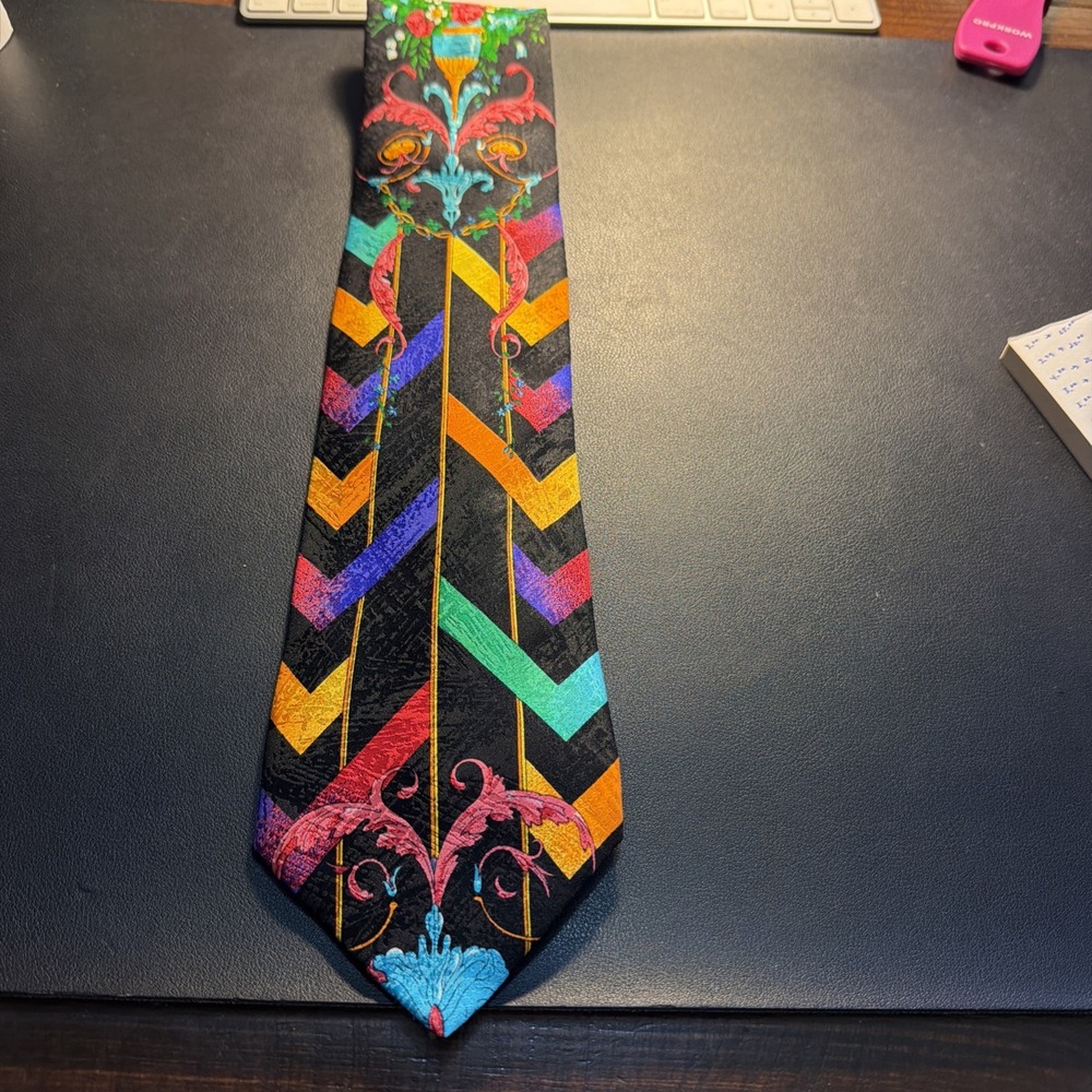 STUNNING COLORS Rush Limbaugh Mens Silk Neck Tie USA Geometric Floral Jardinier!